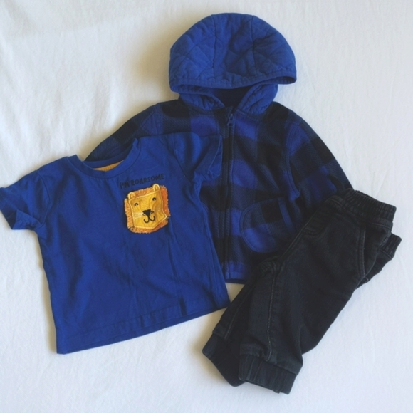 mixed brands 3 piece outfit set 6 months baby boy - Picture 1 of 9